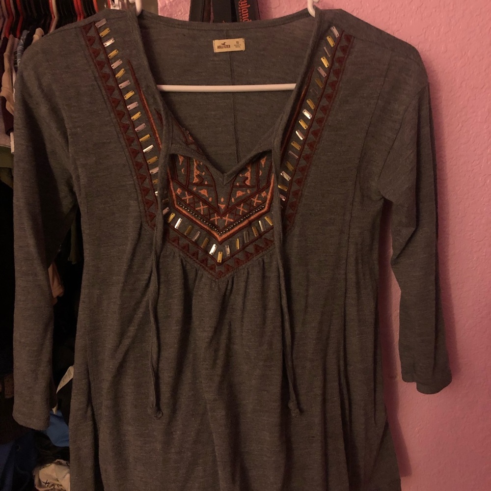 Hollister gray half sleeve
